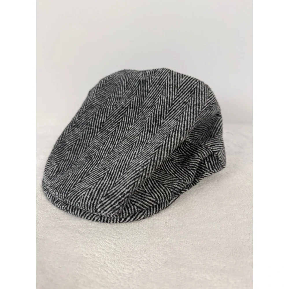 BABEYOND Gray Herringbone Newsboy Flat‎ Cap Size 59